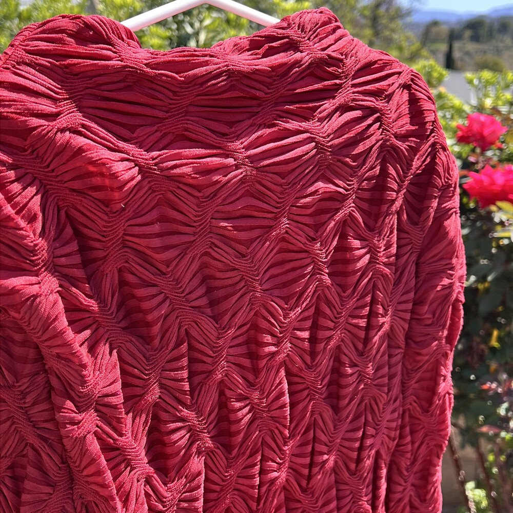 Maeve By Anthropologie Long-Sleeve Scrunch Mini Dress Wine Red XS fits M NWOT - Picture 5 of 8